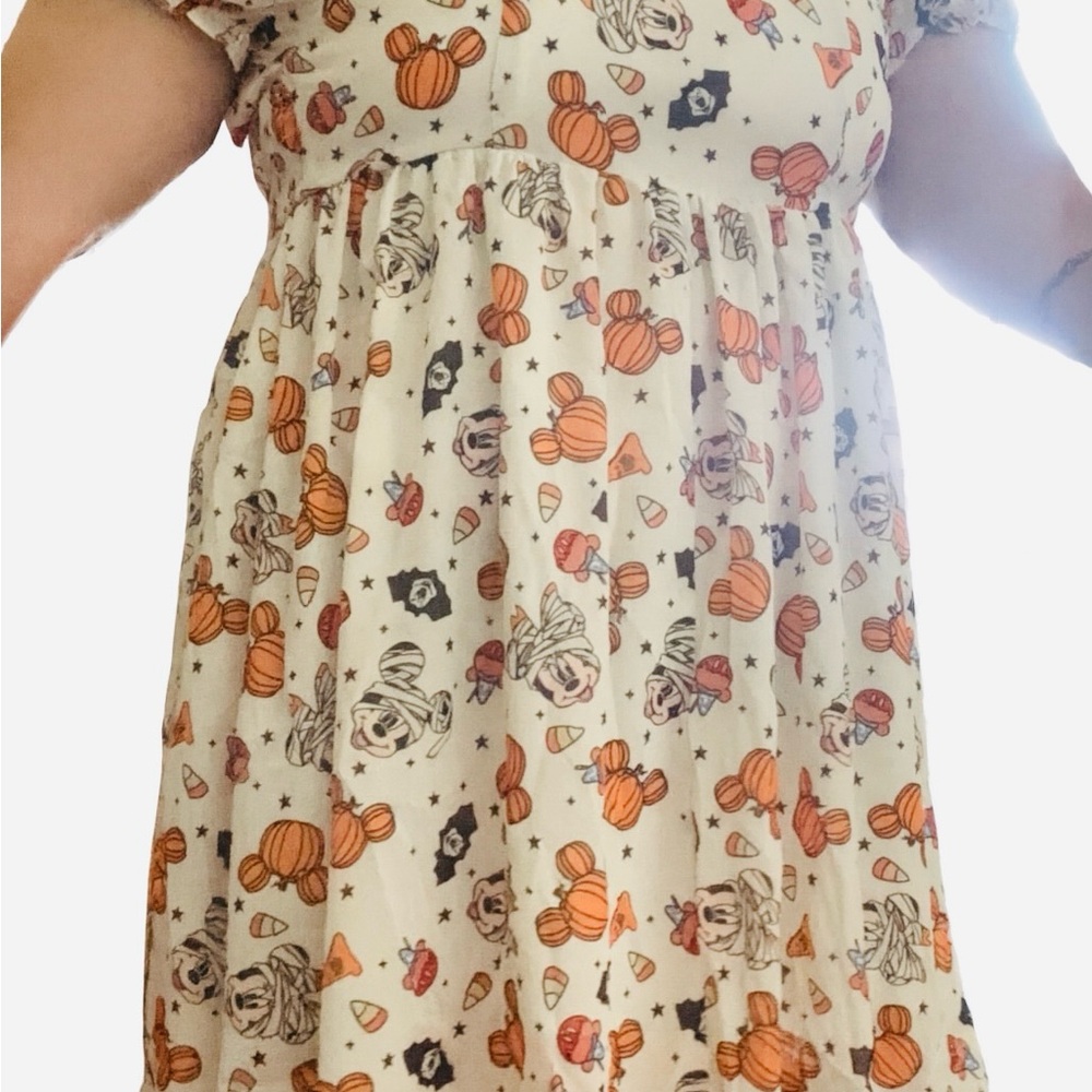Halloween Themed Dress with Cartoon Print